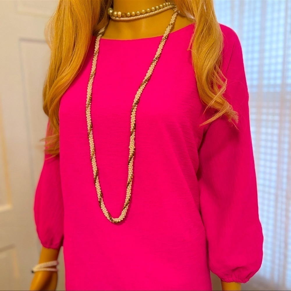 Joh. Hot Pink Blouse Figure Flattering Size XL in Excellent Condition